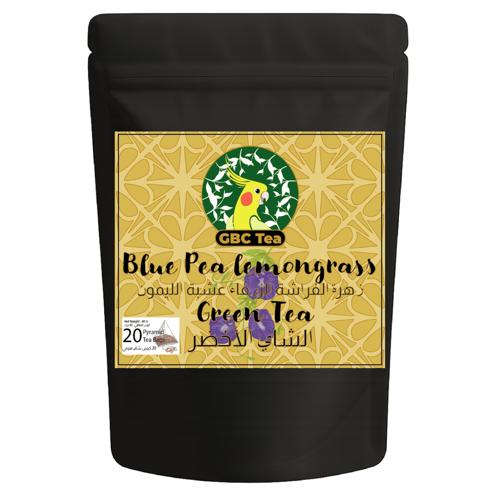 Blue Pea Lemongrass Green Tea | 20 pyramid Tea bags