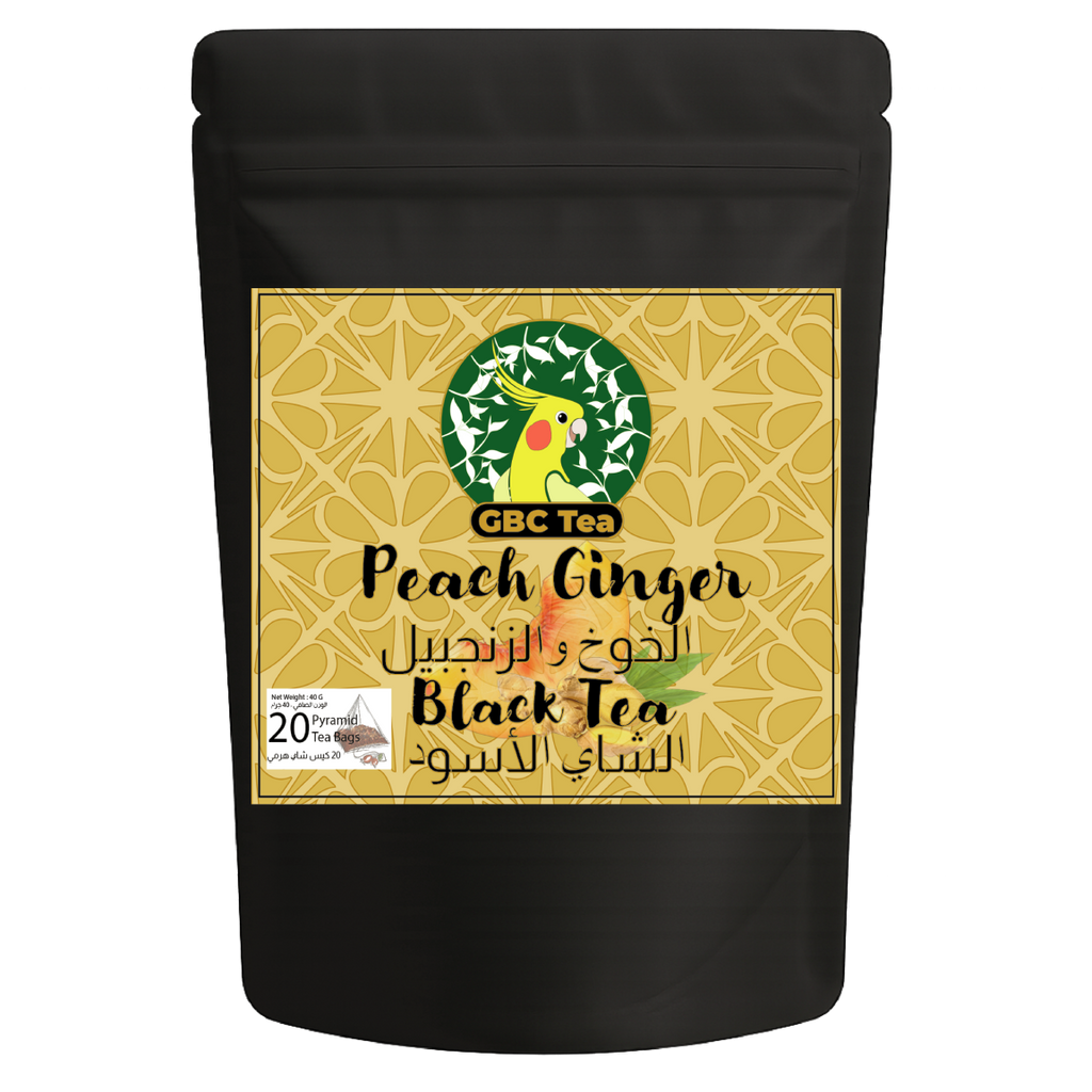 Peach Ginger Black Tea | 20 Pyramid Tea bags