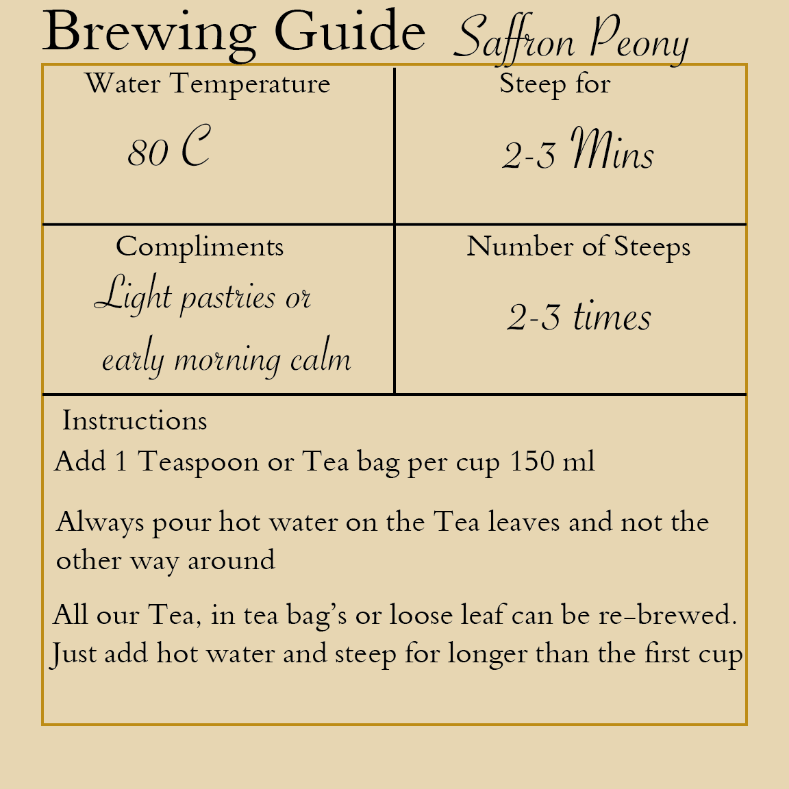 Saffron Peony White Tea | 50g loose leaf Tea