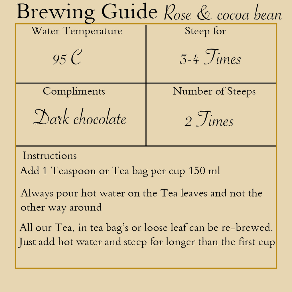 Rose and Cocoa Bean Black Tea | 50g loose leaf Tea