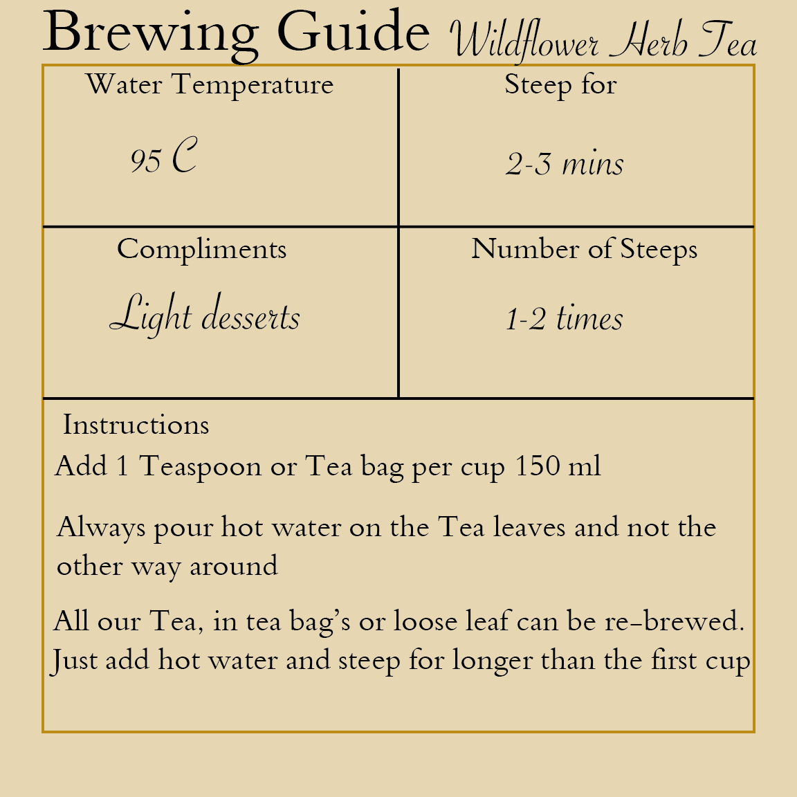 Wildflower Herb Tea | Caffeine-Free Tea | 50g loose leaf Tea