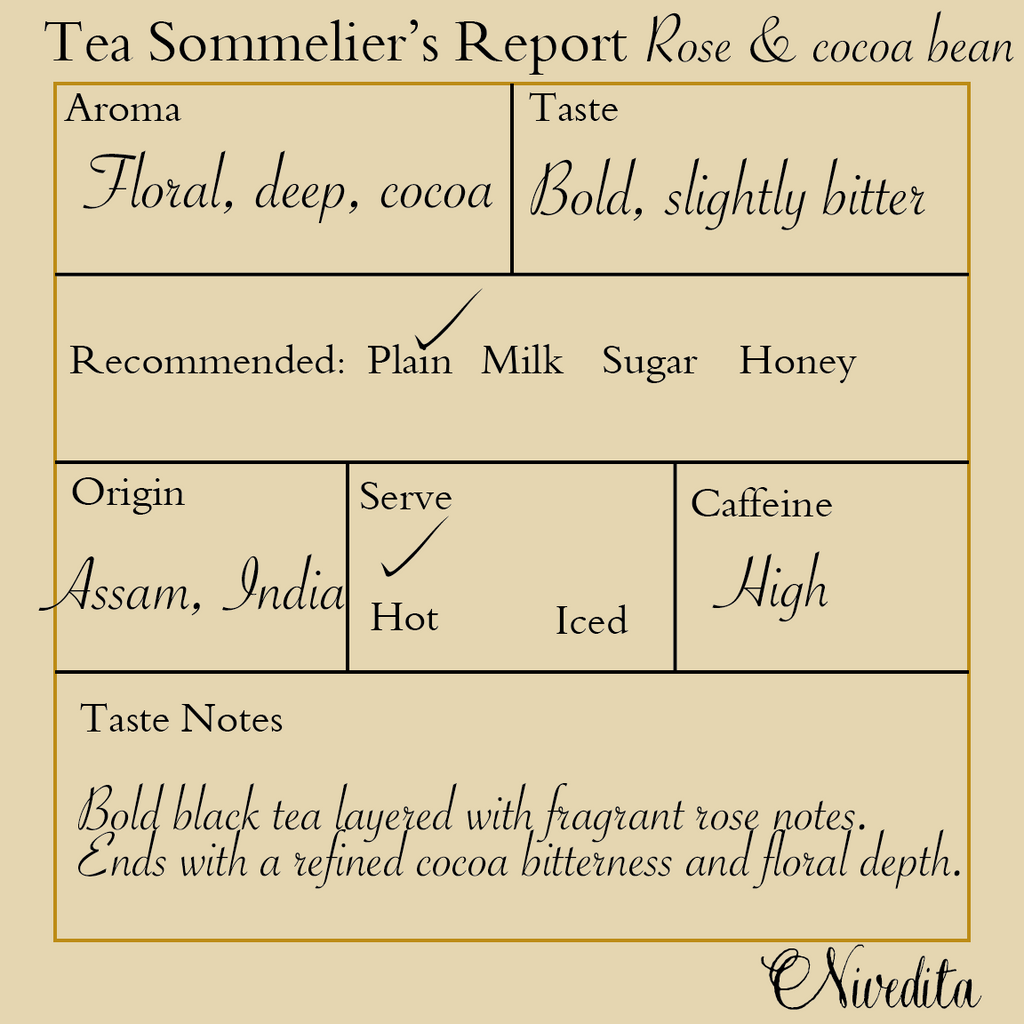 Rose and Cocoa Bean Black Tea | 50g loose leaf Tea