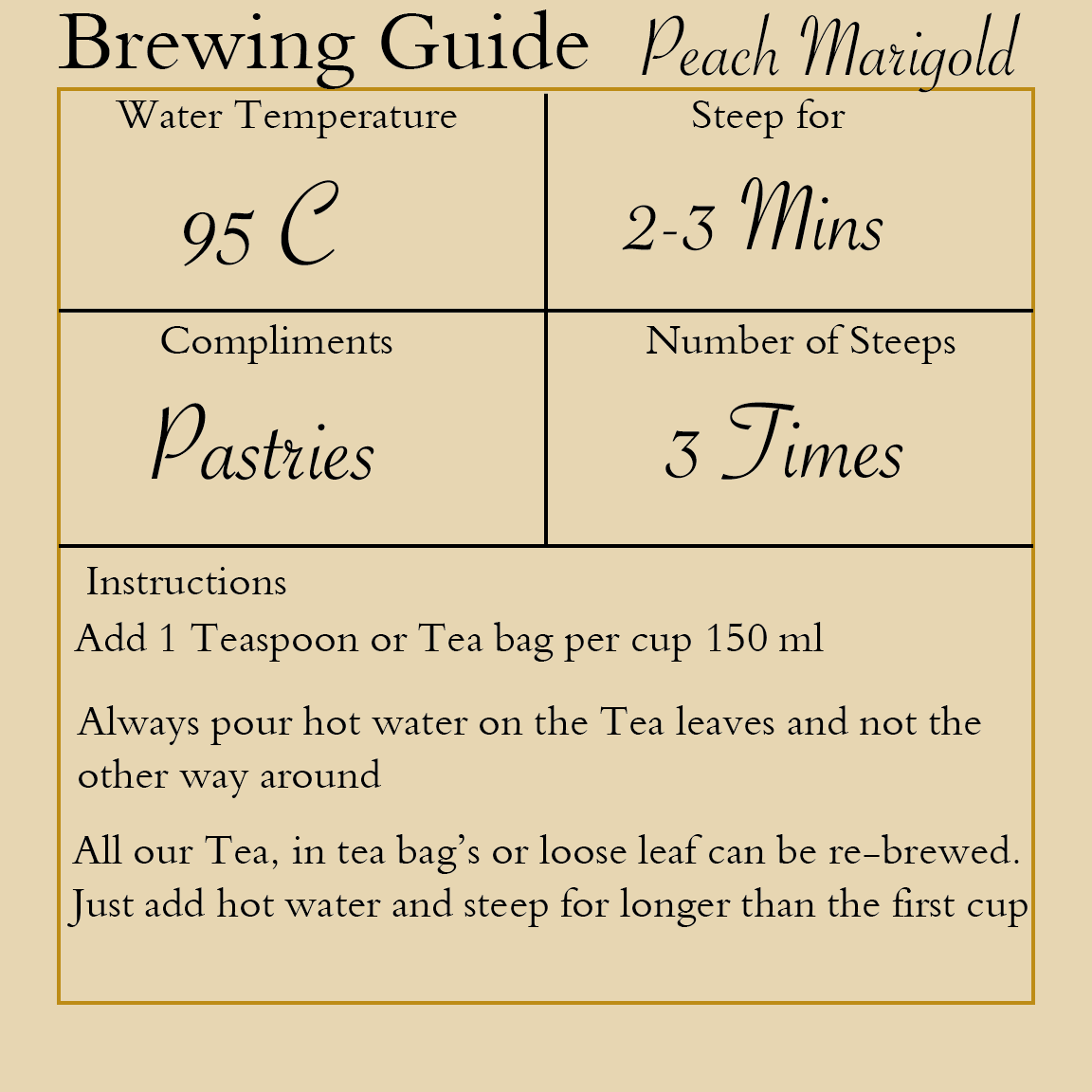 Peach and marigold Black Tea | 50 g loose leaf Tea