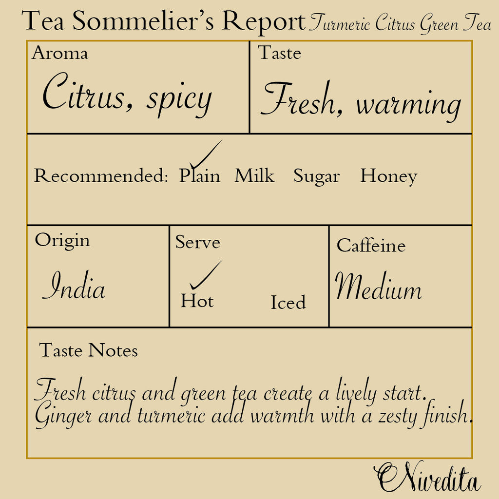 Turmeric Citrus Green Tea | 50g loose leaf Tea